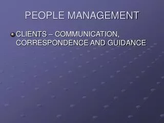 PEOPLE MANAGEMENT