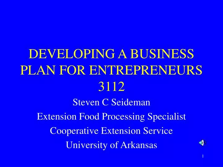 developing a business plan for entrepreneurs 3112