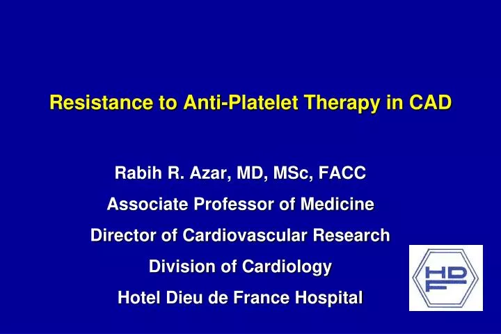 resistance to anti platelet therapy in cad