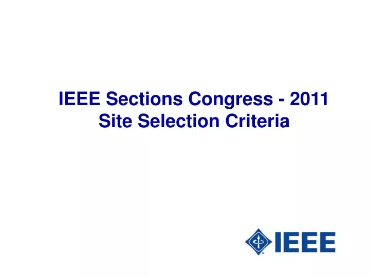 ieee sections congress 2011 site selection criteria