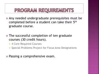 Program Requirements