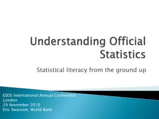 Understanding Official Statistics