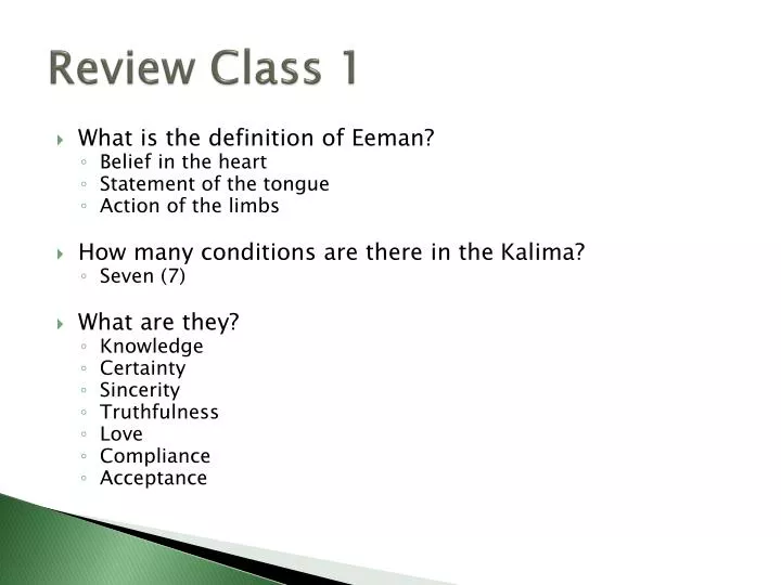 review class 1