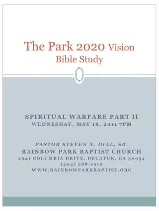 The Park 2020 Vision Bible Study