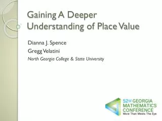 Gaining A Deeper Understanding of Place Value