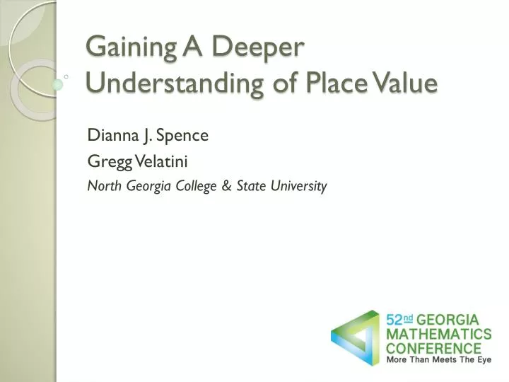 gaining a deeper understanding of place value