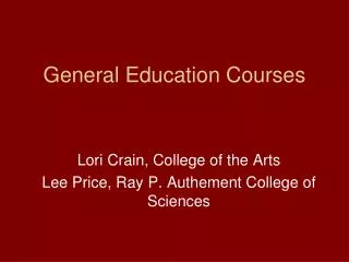 General Education Courses