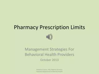 Pharmacy Prescription Limits