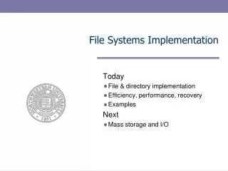 File Systems Implementation