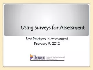 Using Surveys for Assessment