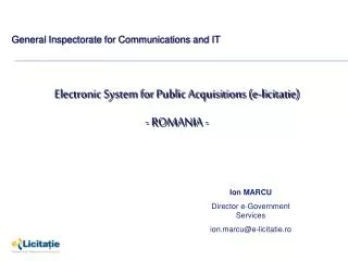 Electronic System for Public Acquisitions (e-licitatie) - ROMANIA -