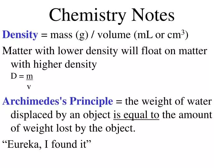 chemistry notes