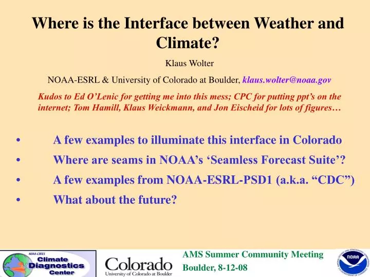 where is the interface between weather and climate