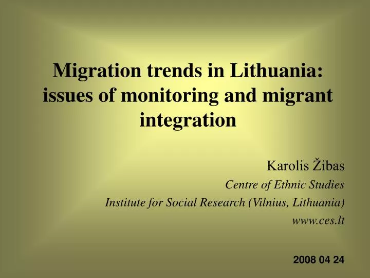 migration trends in lithuania issues of monitoring and migrant integration