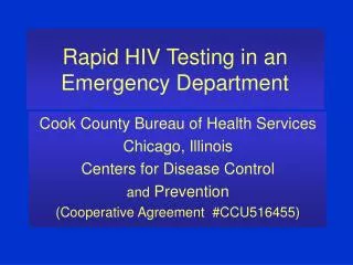 Rapid HIV Testing in an Emergency Department