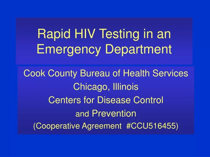 rapid hiv testing in an emergency department