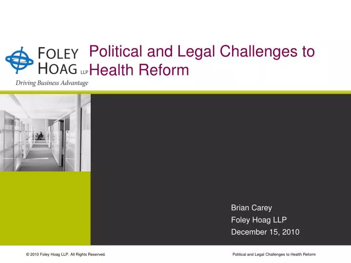 political and legal challenges to health reform