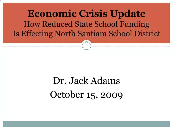 economic crisis update how reduced state school funding is effecting north santiam school district