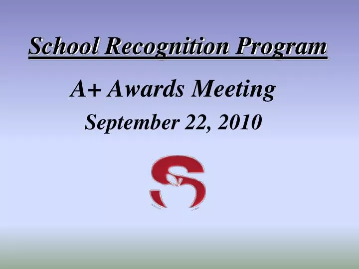 school recognition program