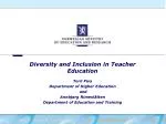 Diversity and Inclusion in Teacher Education