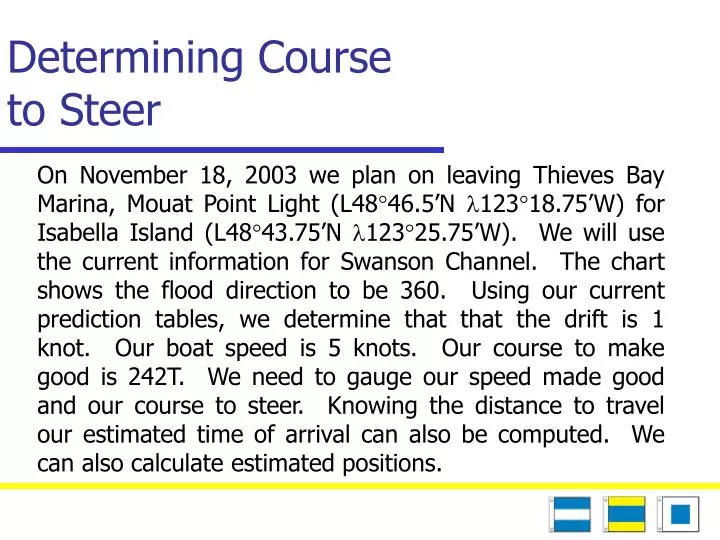 determining course to steer