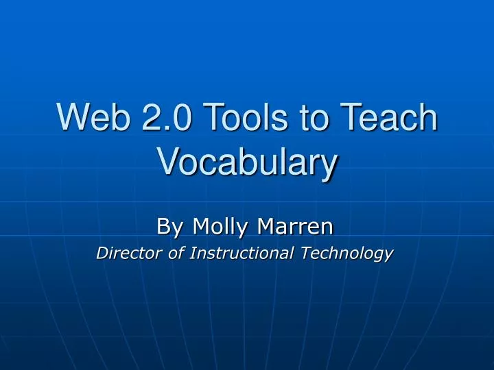 web 2 0 tools to teach vocabulary