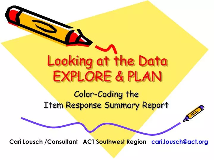 looking at the data explore plan