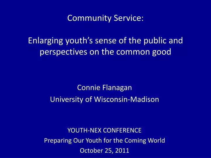 community service enlarging youth s sense of the public and perspectives on the common good