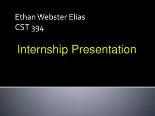 Ethan Webster Elias CST 394