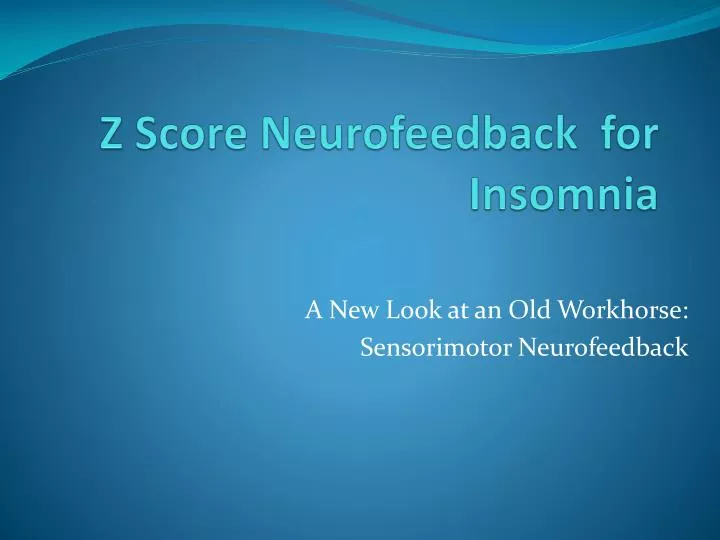 z score neurofeedback for insomnia