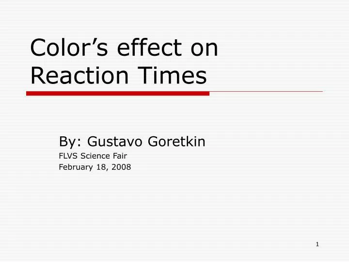 color s effect on reaction times
