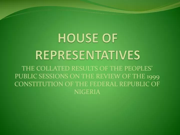 house of representatives