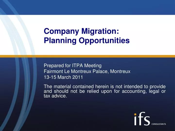 company migration planning opportunities