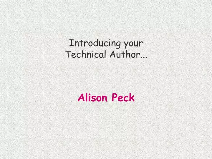 introducing your technical author