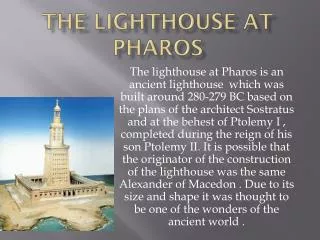 The lighthouse at Pharos