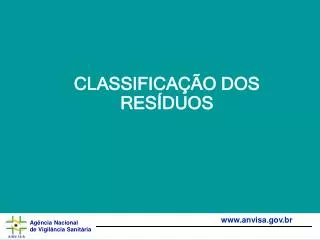 classifica o dos res duos