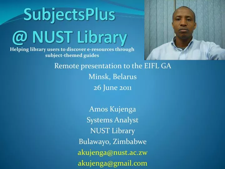 subjectsplus @ nust library