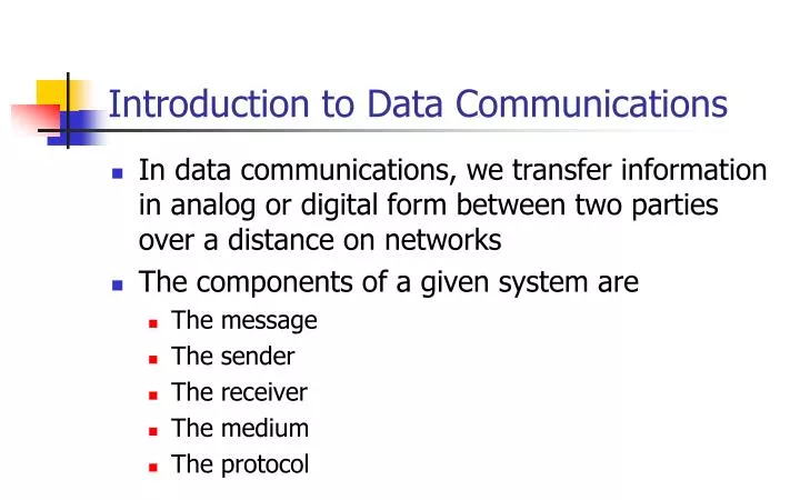introduction to data communications