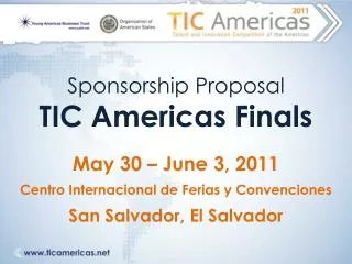 Sponsorship Proposal TIC Americas Finals