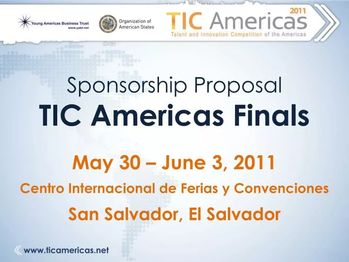 sponsorship proposal tic americas finals