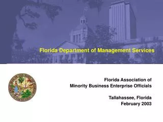Florida Association of Minority Business Enterprise Officials Tallahassee, Florida February 2003