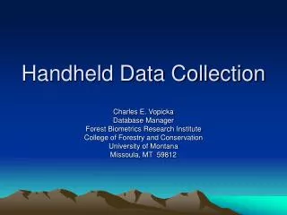Handheld Data Collection