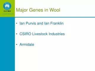 Major Genes in Wool