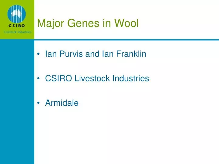 major genes in wool