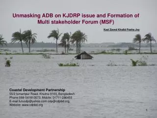 Unmasking ADB on KJDRP issue and Formation of Multi stakeholder Forum (MSF)