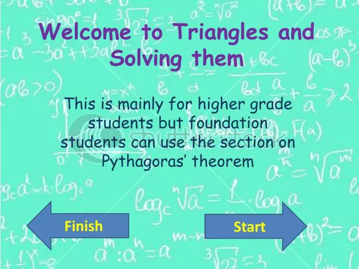 welcome to triangles and solving them