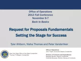 Request for Proposals Fundamentals Setting the Stage for Success