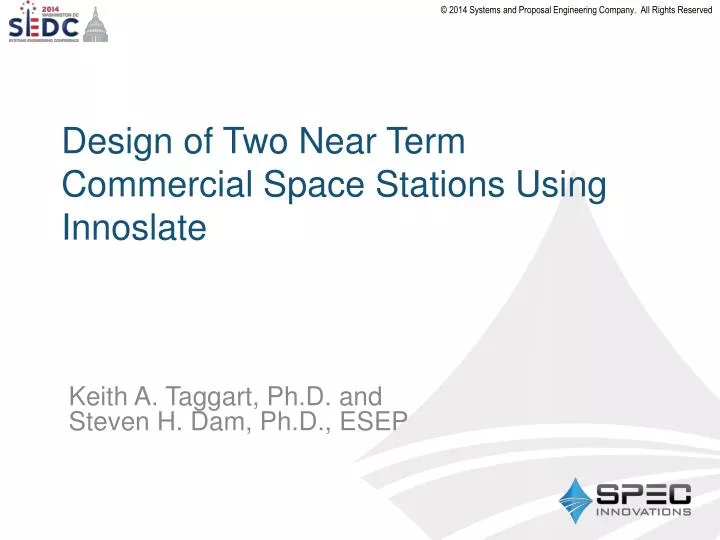 design of two near term commercial space stations using innoslate