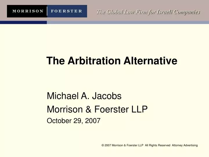 the arbitration alternative