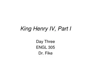 King Henry IV, Part I